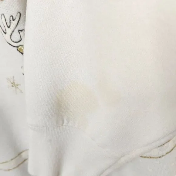 Christmas Sweatshirt Mens Size Large Vintage 90s Santa Claus Reindeer Houses - Picture 5 of 8